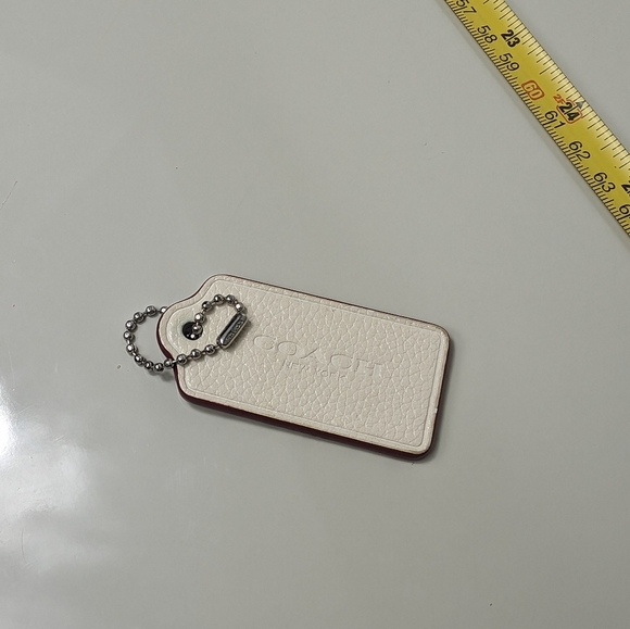 Coach hang tag white & red leather - Picture 3 of 5